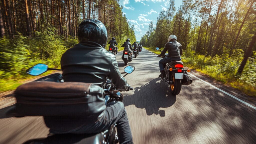 balade a moto en groupe